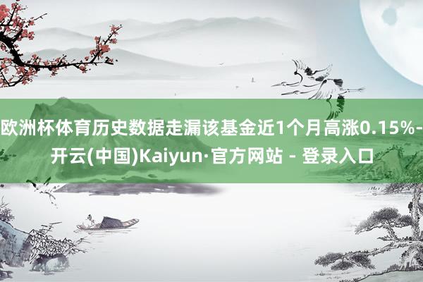 欧洲杯体育历史数据走漏该基金近1个月高涨0.15%-开云(中国)Kaiyun·官方网站 - 登录入口